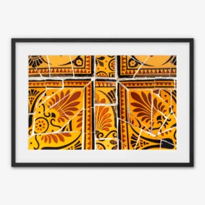 Park Güell Orange Mosaics — Barcelona, Spain - Framed print