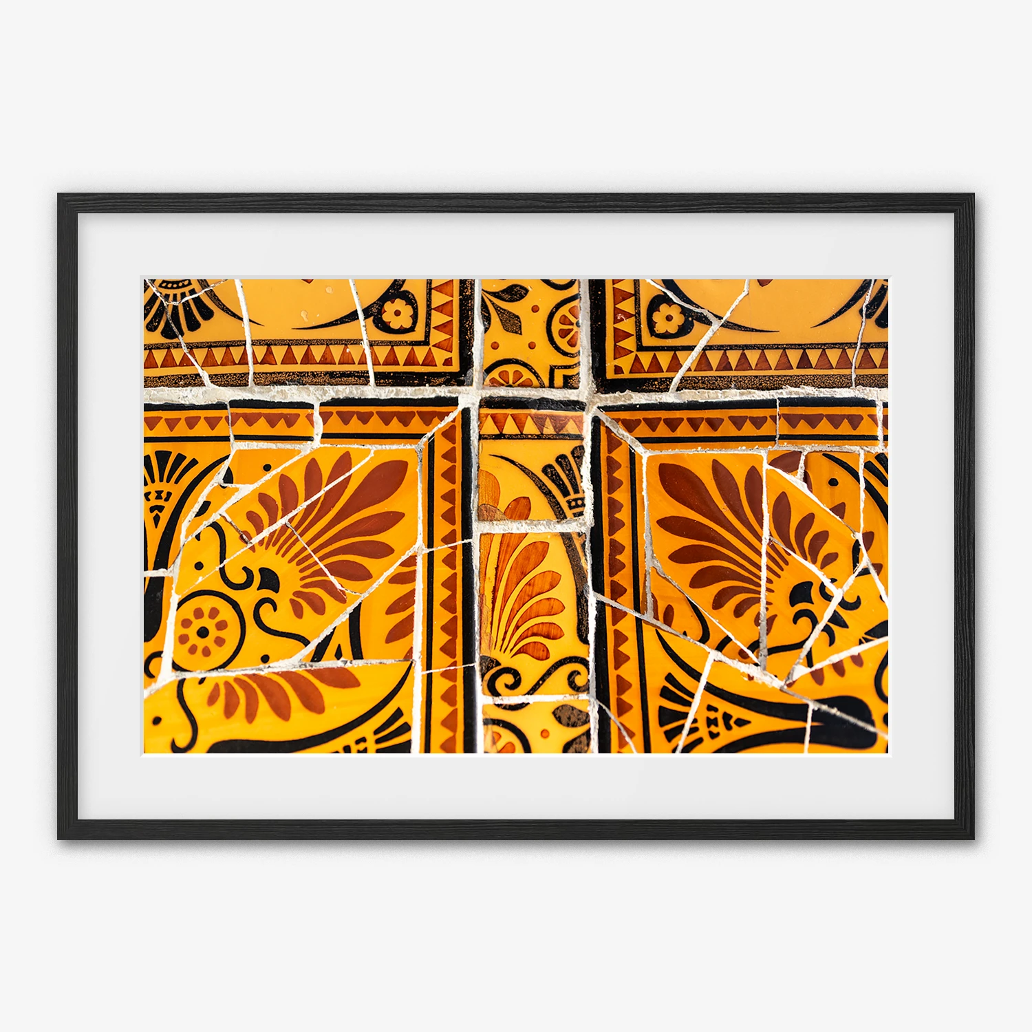 Park Güell Orange Mosaics — Barcelona, Spain - Framed print